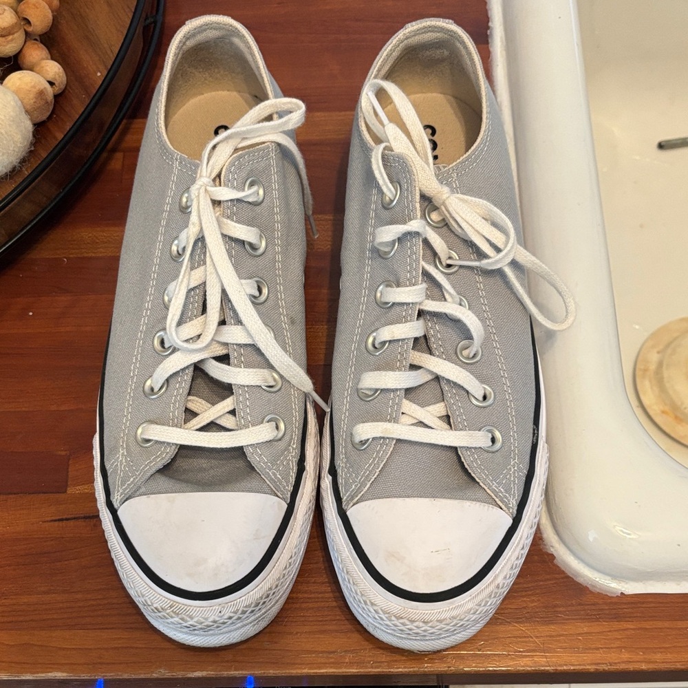 Converse Light Gray Canvas Sneakers